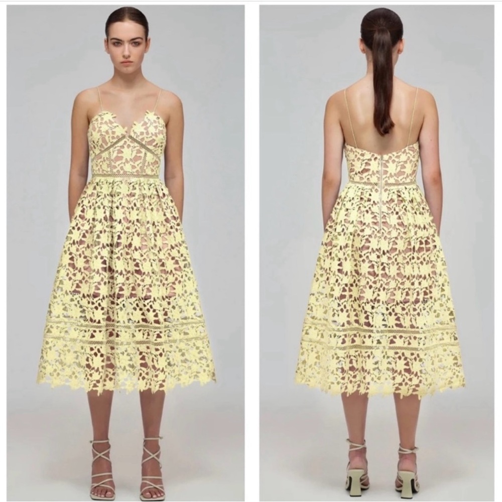 NWT Self Portrait Yellow Azaelea Dress